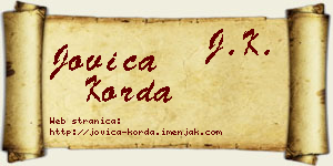 Jovica Korda vizit kartica